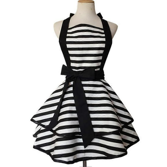 Kitchen Baking Striped Aprons Personalized Ruffle Layered Sleeveless Apron Gardening Apron