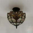 thumbnail image 5 of ENJOY DECOR LAMPS 12-Inch Tiffany 2-Light Bronze Corded Electric Ceiling Light with Stained Glass Bowl, 5 of 5