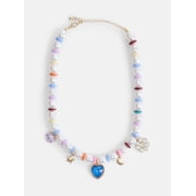 Wonder Nation Girls 1 Piece Multi Pearl Charm Necklace