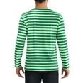 thumbnail image 3 of INSPIRE CHIC Striped T-Shirt for Men's Casual Crew Neck Long Sleeves Basic Tee Tops S Light Green, 3 of 6