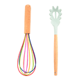 thumbnail image 1 of Juego de utensilios de cocina de silicona,Silicona de calidad alimentaria segura,Juego de utensilios de silicona antiadherente sin BPA,Mango de madera, 1 of 5