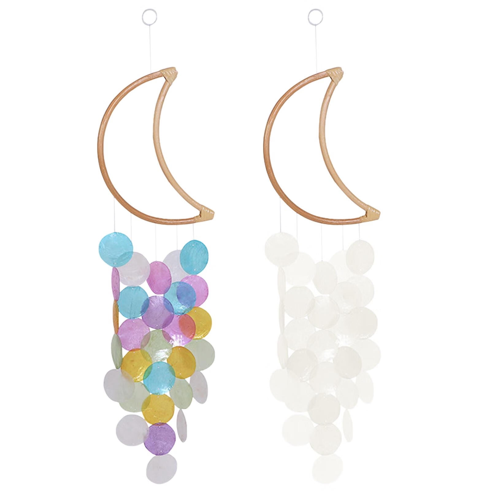 Wind Chimes Candy Color Wooden Moon Cute Shell Rainbow Wind Chimes