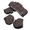 thumbnail image 4 of Horse Front Hind Leg Boots, Horse Leg Boots Protective Adjustment Buckle Brown Open Straps PU + Neoprene  For Riding For Horse Legs Brown Front And Hind Set, 4 of 8