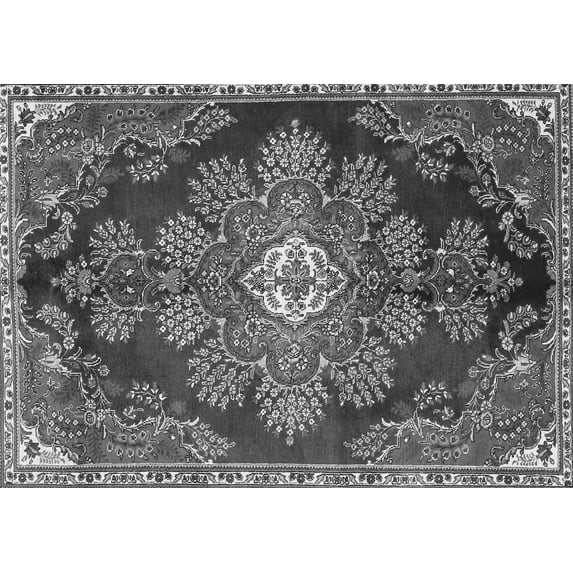 Ahgly Company Indoor Rectangle Medallion Gray Traditional Area Rugs, 5' x 8'