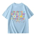 thumbnail image 4 of Summer Baby Girl Clothes Short Sleeve Dandelion Print Blouse T-Shirt Comfortable & Soft Lightweight Boys' Activewear T-Shirts W03-Sky Blue,160, 4 of 5