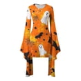 thumbnail image 4 of Fewfanhot Robes d'Halloween pour Femmes, Robe Décontractée à Col Rond avec Imprimés Effrayants et Style Asymétrique, Robe à Enfiler Patchwork, 4 of 5