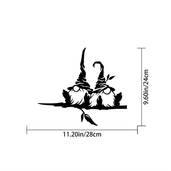 2 Gnomes Stake Mushroom Decoration Yard Decor, Metal Yard Art, Garden Tree Decorations Outdoor, 1pc Metal Branch Garden Gift