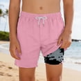 thumbnail image 2 of Boys Swim Trunks with Compression Liner Pink Quick Dry Swimwear Boys Beach Swim Boards Shorts Boys 11-12 Years Shorts, 2 of 5