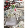 thumbnail image 6 of Outdoor Tablecloth with Umbrella Hole Zipper Vintage Eiffel Tower Round Tablecloth 54" Waterproof Table Cloth Retro Love Floral Plants Farmhouse Wooden Patio Table Cover Tablecloths for Picnic, 6 of 8