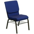 thumbnail image 2 of Emma + Oliver Auditorium Chair - 19" Seat - Navy Dot Fabric/Gold Vein Frame - Book Rack, 2 of 11