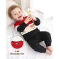thumbnail image 3 of Toddler Baby Boys Clothes 18 Months Boys Fall Winter Outfits 24 Months Boys Long Sleeve Round Neckline Stripe Sweatshirt Pants 2PCS Clothing Set Black, 3 of 8