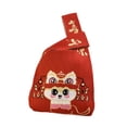 thumbnail image 3 of Bolso de muñeca con nudo, bolso de punto, bolso de compras sencillo y lindo, bolso con asa de punto, bolso de mano Serpiente, 3 of 8