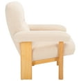 thumbnail image 3 of SAFAVIEH Attwell Accent Chairs, Cream Faux Shearling/Natural (32.9 in. W x 29.5 in. D x 32.7 in. H), 3 of 12