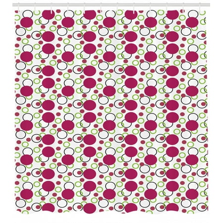 Pink And Green Shower Curtain Geometric Retro Composition With Pink And Green Shower Curtain