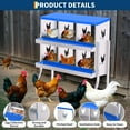 thumbnail image 4 of Chicken Nesting Boxes, 6 Compartment Metal Chicken Egg Laying Box with Lid Cover and Stand for Hens/Ducks, Easy Egg Collection Hen Roosting and Coop Use, Blue, 4 of 7