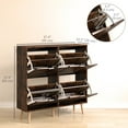 thumbnail image 3 of HOMCOM Armoire à Chaussures avec 4 Tiroirs Basculants et Tablettes Ajustables, Brun, 3 of 10