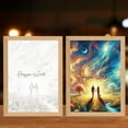 thumbnail image 2 of Binwennn Kids Space Decorations Girls Night Light Projector with Timer Acrylic And Solid Wood Night Light For Desktop New Picture Frame Night Light Four Styles, 2 of 4