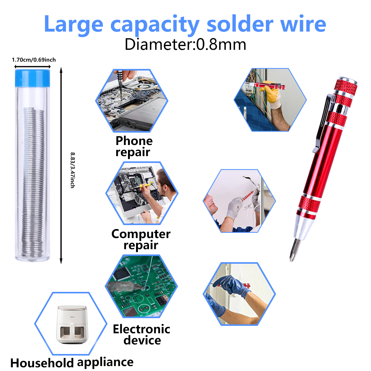 BIUBLE 80W Electronics Digital Soldering Iron Kit LCD Adjustable Temperature Welding Tool Soldering Gun with Digital Multimeter