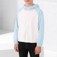 thumbnail image 4 of snilers Kids Zip Up Hoodie Girls Boys UPF 50+ Sun Protection Jacket Color Block Long Sleeve Hooded Shirt Outerwear 0-15 Years, 4 of 9