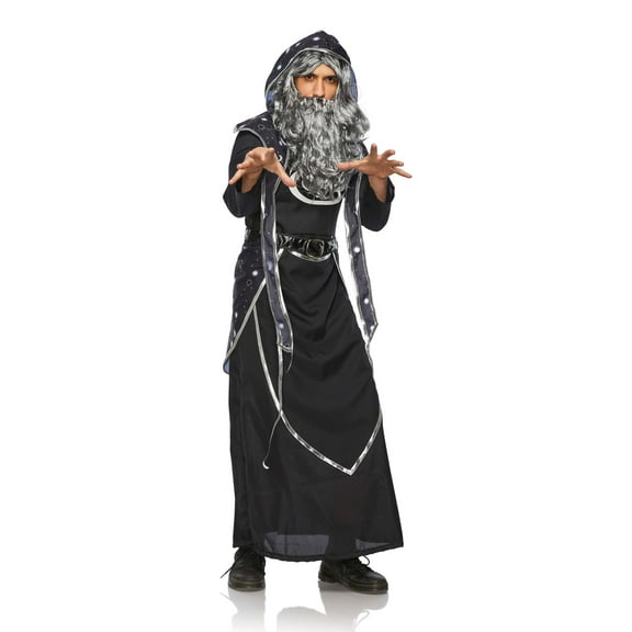 Men's Dark Wizard Black and Silver Costume
