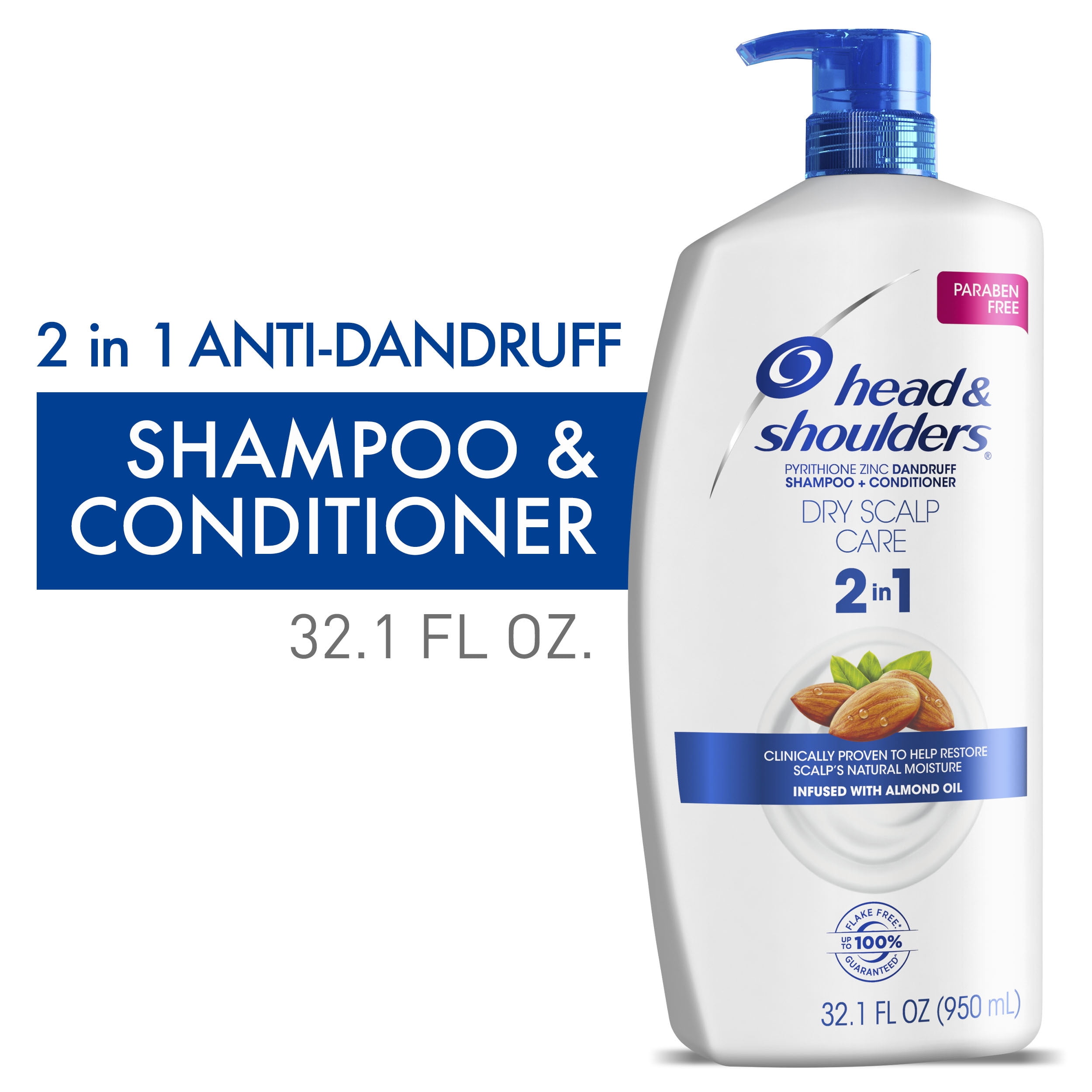 Head & Shoulders Anti Dandruff 2in1 Shampoo and Conditioner, Dry Care, 32.1oz - Walmart.com