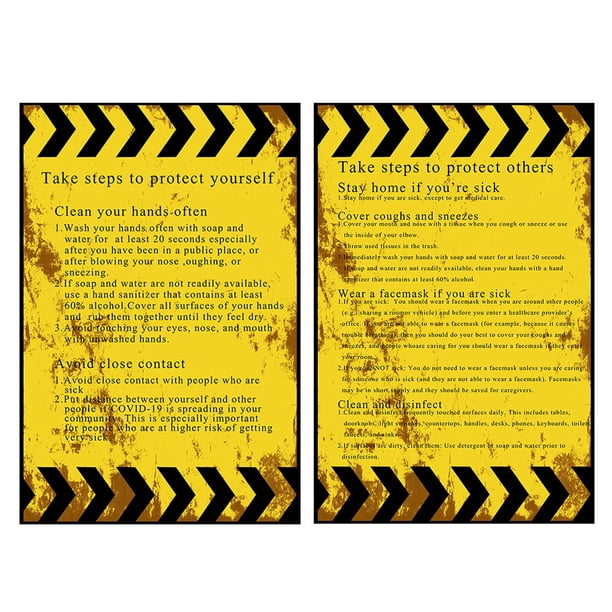 Juego de carteles de 2 uds de 16x24 pulgadas versión en inglés laminado para carteles múltiples de oficina o escuela