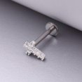 thumbnail image 2 of Holy Cross Sparkle Top Internally Threaded Steel Flat Back Stud Labret, 2 of 4