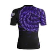 thumbnail image 2 of Raven Fightwear Women's Power Pangolin BJJ Rash Guard Short Sleeve MMA Black/Purple, 2 of 3