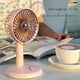 thumbnail image 4 of Ventilador portátil recargable USB - Ventilador de sobremesa de 2 velocidades con inclinación ajustable, 5 aspas para una refrigeración silenciosa y fuerte - blanco, verde, rosa, amarillo, 4 of 6