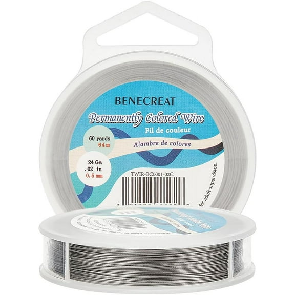 180-Feet 0.02inch (0.5mm) 7-Strand Bead String Wire Nylon Coated Stainless Steel Wire for Necklace Bracelet Beading Craft Work Light Grey