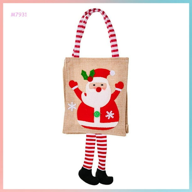Bolsa de regalo de Navidad de reno, bolsas de regalo de dibujos animados para niños, diseño bonito con patas peladas, bolso de Navidad para decoraciones navideñas