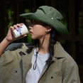 thumbnail image 4 of YAOBAMM Sun Hat Men Hat Wide Brim Adjustable Windproof Rope Quick Drying Casual Protection Solid Color Outdoor Visor Fisherman Hat, 4 of 7