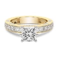 thumbnail image 3 of IGI Certified 1 Carat Princess Shape Lab Grown Diamond Engagement Ring | 14K Yellow Gold | Regalia Milgrain Diamond Ring | FG-VS Quality Friendly Diamonds, 3 of 6