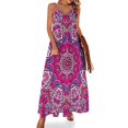 thumbnail image 1 of Vestido étnico retro vintage, arte abstracto, bonito vestido largo con tirantes, estilo callejero, bohemio, vestidos largos de primavera con cuello en V, vestidos oversize, 1 of 7