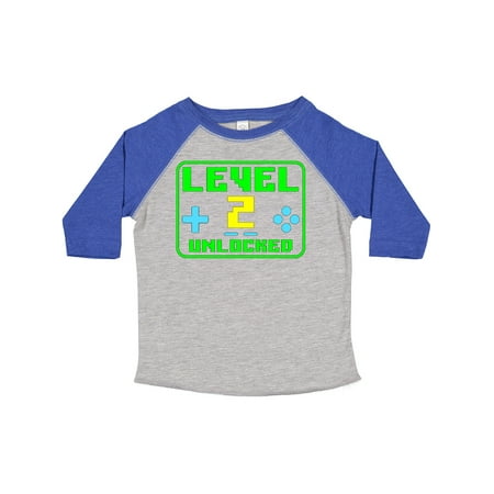 

Inktastic Level Two Unlocked- Gamer Birthday Gift Toddler Boy or Toddler Girl T-Shirt