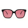 thumbnail image 2 of Simple Classy Womens Chic Horn Rim Metal Brow Trim Plastic Fashion Sunglasses Black - Red, 2 of 4