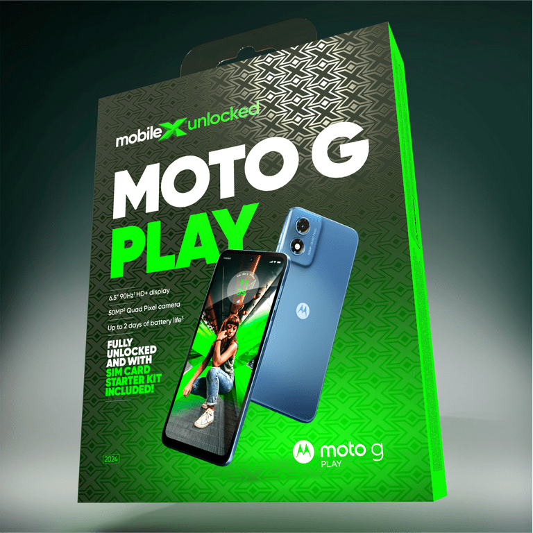 MobileX Moto G Play 2024, Unlocked Android Smartphone, 64GB, Blue