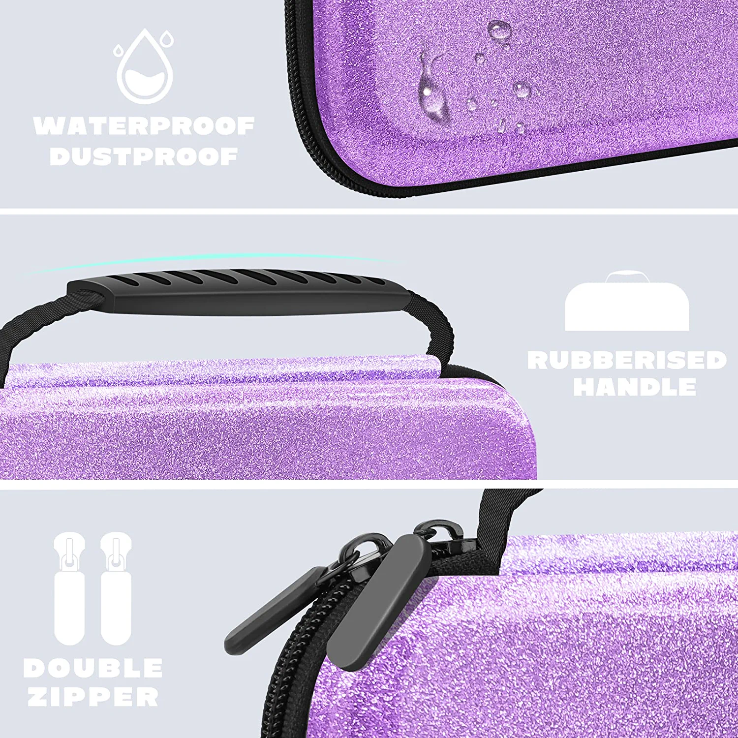JYPS Glitter Carrying Case Nintendo Switch Purple photo 7