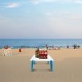 thumbnail image 5 of Beach Table for Sand Foldable Portable Height Adjustable Folding Side Table Desk for Camping Picnic BBQ with Carry Bag, Cyan, 5 of 7