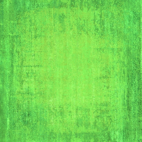 Ahgly Company Indoor Square Abstract Green Contemporary Area Rugs, 5' Square