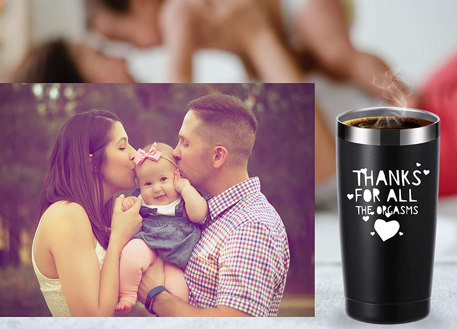 Thanks for All The Orgasams 20 OZ Tumbler.Valentines Day Gag Gifts.Dating, Anniversary,Birthday,Christmas Gifts for Boyfriend,Husband,Fiance,Men,Naughty  Sexy Beast Travel Mug(Black) 