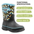 thumbnail image 3 of MCIKCC Unisex Kids Waterproof Rain Boots Rubber Boots for Toddlers Black & Blue 5 Big Kid, 3 of 7