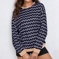 thumbnail image 2 of Taqqpue Women Long Sleeve Shirts Casual Striped Round Neck Oversized Pullover Tops Loose Fit Fall Lightweight Sweatshirts for Women, 2 of 8