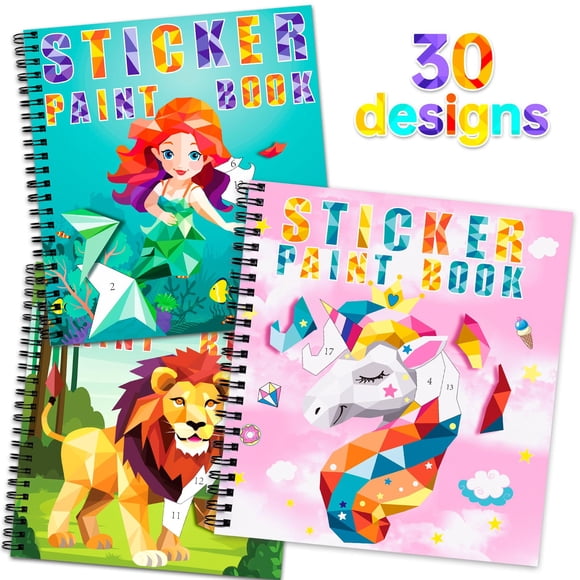 Libros de pintura autoadhesivos homicozy para niños de 4 a 10 años con 30 imágenes