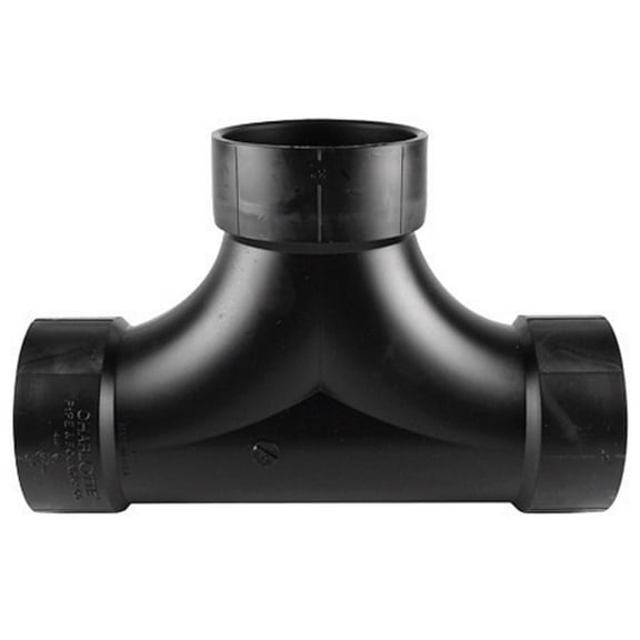 Charlotte Pipe 4 in. Hub x 4 in. Dia. Hub ABS Flush Cleanout Tee