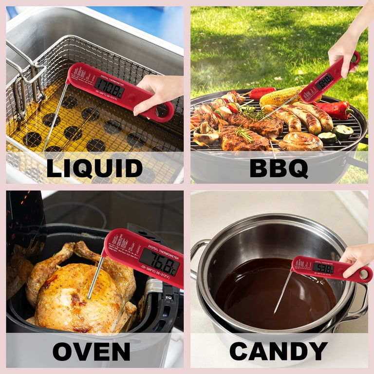 Agcan Digital Meat Thermometer, Foldable Probe Red photo 6
