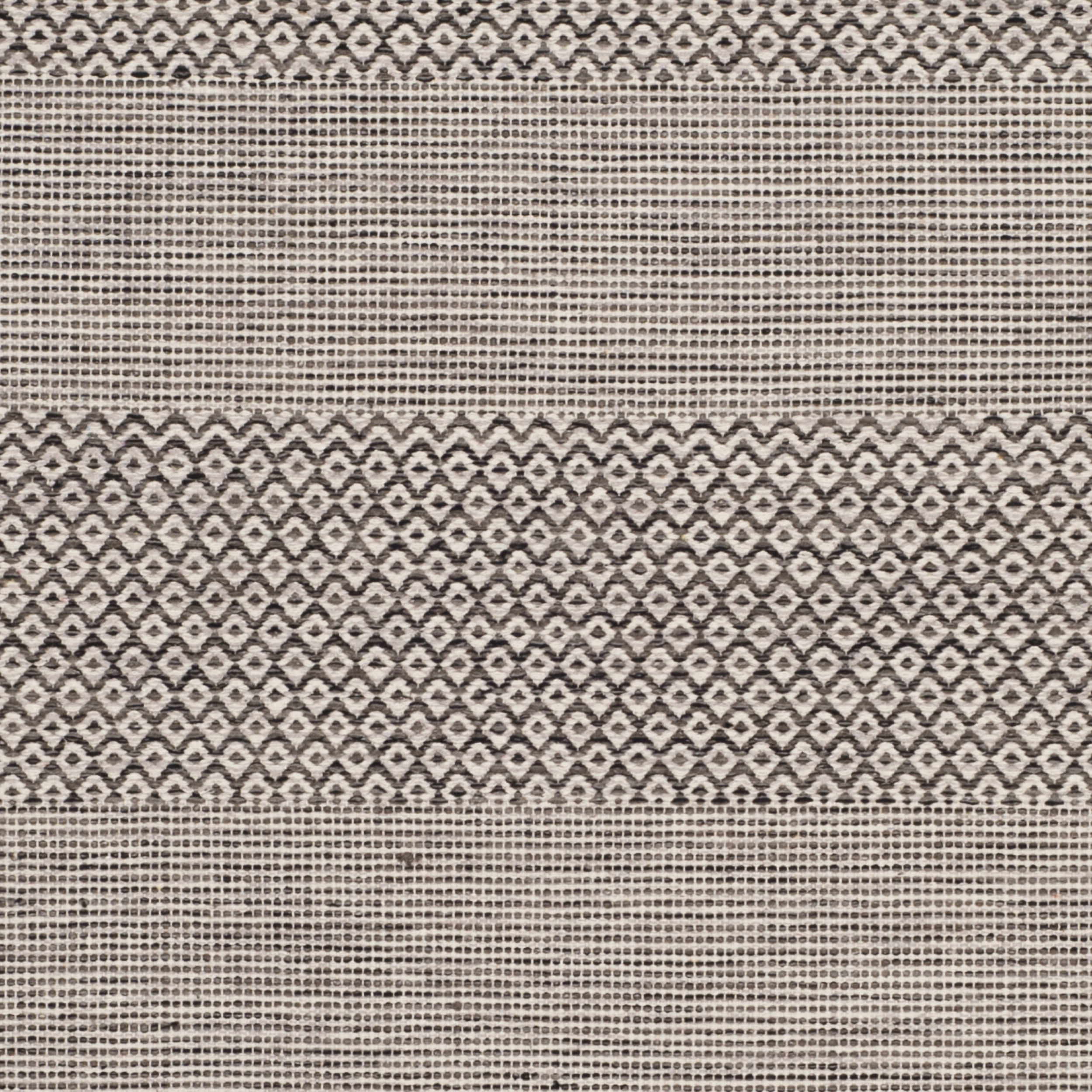 SAFAVIEH Montauk Karlene Geometric Striped Cotton Runner Rug, Ivory/Anthracite, 2'3" x 14'