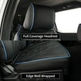 thumbnail image 2 of EKR Custom Fit F150 Car Seat Covers for 2021-2026 Ford F150 SuperCrew Lariat & 2023-2026 F250/F350/F450 SuperDuty CrewCab Lariat - Full set Leather  (Black with Blue Trim), 2 of 7