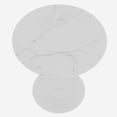 thumbnail image 5 of 27.6-inch white coffee table, mid-century modern style dining table, suitable for 2-4 people, featuring a round white-veined marble tabletop, perfect for various settings., 5 of 9