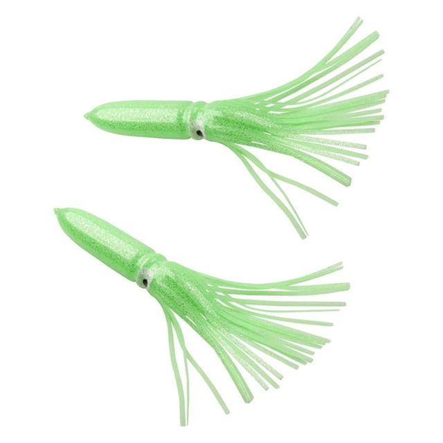Señuelos de pesca Calamar Faldas Señuelos de pesca artificiales suaves Set Señuelos de calamar Faldas Verde 2 piezas